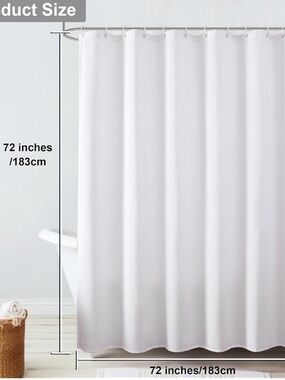 Blue Shower Curtain - Classic Solid Bath Curtain